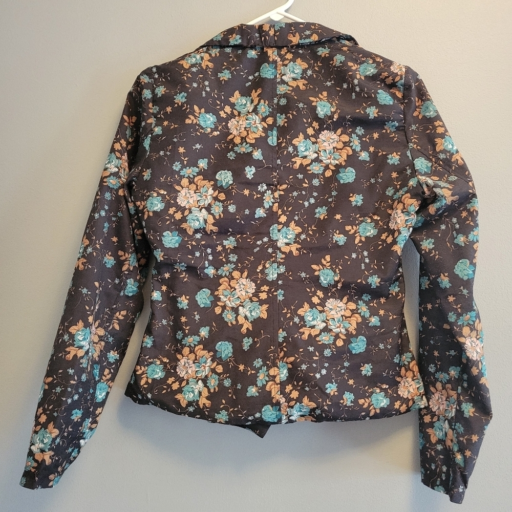 Vintage Y2K Charlotte Russe Womens Floral Blazer Jacket Medium Spring Casual - Picture 3 of 5